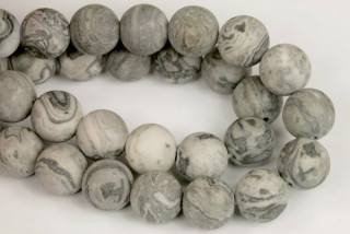 Minerální korálky - kulička 8 mm, 1 ks - jaspis hedvábný matný