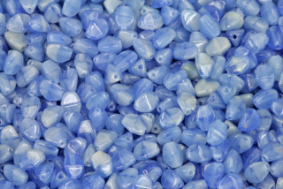 Mačkaná pohanka klasik 5x4 mm, 30 ks - žíhaná modrá