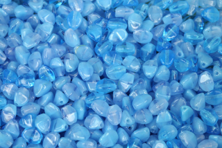 Mačkaná pohanka klasik 5x4 mm, 30 ks - žíhaná modrá