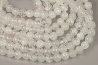 Minerální korálky - kulička 6 mm, 1 ks - praskaný křišťál