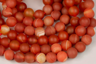 Minerální korálky - kulička 8 mm, 1 ks - karneol matný