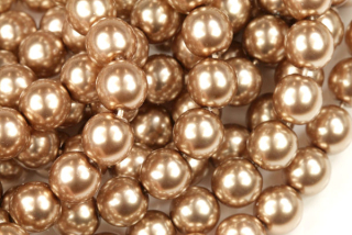 Voskované korálky kuličky 8 mm, 20 ks/16 cm - světlá bronz
