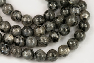 Minerální korálky - kulička 8 mm, 1 ks - larvikit (černý labradorit)