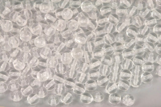 Mačkané korálky kuličky 4 mm, 100 ks - čirá, krystal