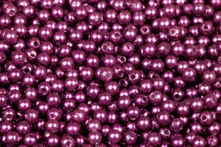 Plastové korálky voskované, imitace perel, kulička 4 mm, 100 ks - ametystově fialová