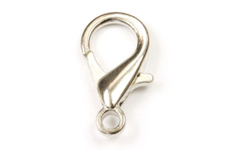 Karabinka 21 mm, galva stříbro, 1 ks