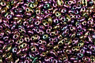 PRECIOSA Twin™ 2,5 x 5 mm, bal. 20 g - fialový iris na černé