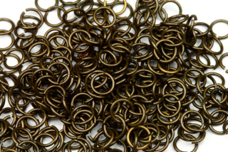 Spojovací kroužek 6 mm/0,8 mm, galva stará mosaz, 500 ks (ČR)