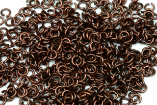 Spojovací kroužek 4 mm/0,8 mm, galva stará měď, 500 ks (ČR)