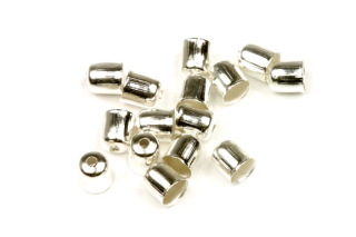 Kaplík koncový rovný 6x5 mm, galva stříbro, 2 ks