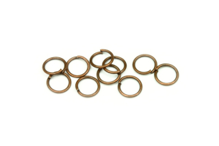 Spojovací kroužek 6 mm/0,7 mm, galva stará měď, 10 ks
