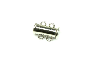 Magnetické zasunovací zapínání 2-řadé, 15x10 mm vč. oček, galva platina, 1 ks