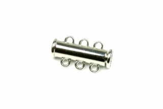 Magnetické zasunovací zapínání 3-řadé, 20x10 mm vč. oček, galva platina, 1 ks