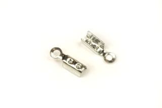 Plochá koncovka 2 mm, galva platina, 2 ks