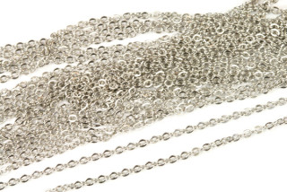Řetízek s oválnými očky 1,5x2 mm, nerezová ocel AISI 304, 1 m