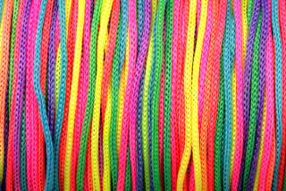 Nylonová šňůrka vázací, průměr 0,8 mm, metráž 1 m - duhová neon, multicolor