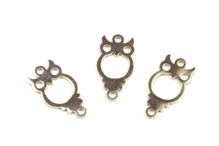 Mezidíl z nerezové oceli AISI 304, sova se 2 očky 19x9x1 mm, 1 ks