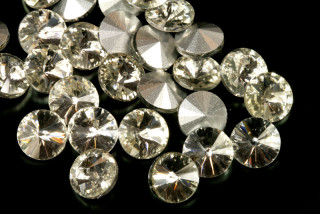 Rivoli broušená 10 mm, 1 ks - Krystal, stříbrné silimi (Crystal, silver foiled)