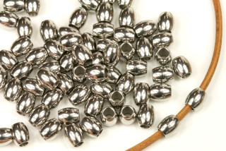 Korálky z nerezové oceli AISI 304, oliva 6x5 mm, 1 ks