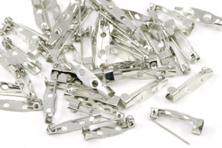 Brožový můstek s jednoduchým háčkem 20 mm, 1 ks - galva platina