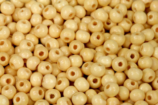 Dřevěné korálky lakované, kulička 6 mm, 10 g (cca 120 ks) - přírodní