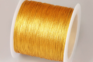 Metalická nit/šňůrka stáčená, průměr cca 0,3 mm, cívka 100 m - zlatá