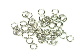 Spojovací kroužek 5 mm/0,8 mm, galva platina, 50 ks