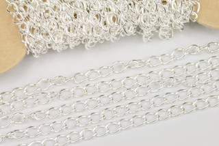 Řetízek adjustační (prodlužovací) s očky 5x3,5 mm, galva stříbrná, 1 m