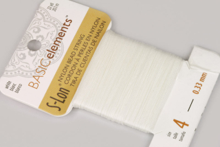 S-Lon Nylon Bead String - navlékací nylonová šňůra, size 4 (0,33 mm), 20,1 m - bílá
