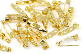 Brožový můstek s jednoduchým háčkem 20 mm, 1 ks - barva zlatá