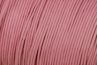 Kulatý kožený řemínek, průměr 1 mm, 1 m - světle růžová