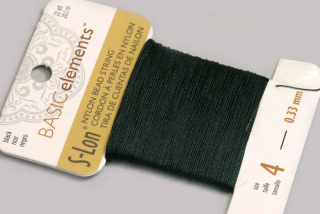 S-Lon Nylon Bead String - navlékací nylonová šňůra, size 4 (0,33 mm), 20,1 m - černá