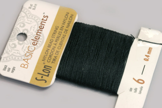 S-Lon Nylon Bead String - navlékací nylonová šňůra, size 6 (0,40 mm), 16,4 m - černá