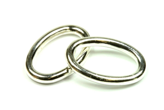 Akrylový mezidíl pokovený, ovál 26x18 mm, barva stříbro, 4 ks