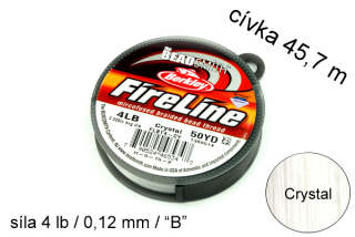 Splétaná šňůra FIRELINE Berkley - Crystal 4 lb/0,12 mm/síla B - cívka 45,7 m