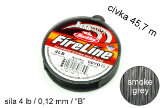 Splétaná šňůra FIRELINE Berkley - Smoke grey 4 lb/0,12 mm/síla B - cívka 45,7 m