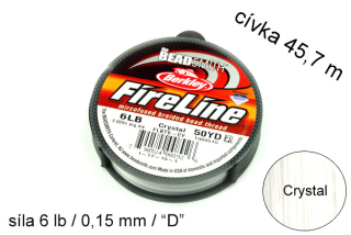 Splétaná šňůra FIRELINE Berkley - Crystal 6 lb/0,15 mm/síla D - cívka 45,7 m