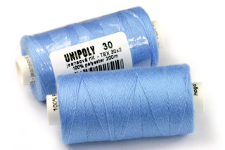 Jeansová nit TEX 30x3 (UNIPOLY 30), návin 200 m - světle (nebesky) modrá