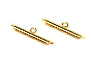 Nasunovací koncovka Miyuki, šířka 20 mm s 1 očkem, průměr 2 mm, galva zlatá, 2 ks