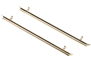Nasunovací koncovka Miyuki, šířka 60 mm se 2 očky, průměr 2 mm, galva platina, 2 ks