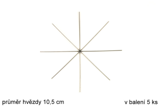 Drátěný základ pro vánoční hvězdy, železo, výroba ČR - 8 cípů, průměr 10,5 cm, bal. 5 ks