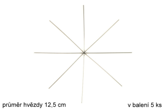 Drátěný základ pro vánoční hvězdy, železo, výroba ČR - 8 cípů, průměr 12,5 cm, bal. 5 ks