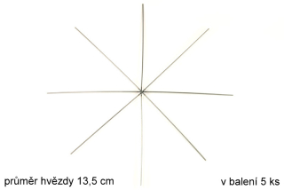 Drátěný základ pro vánoční hvězdy, železo, výroba ČR - 8 cípů, průměr 13,5 cm, bal. 5 ks
