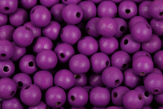 Dřevěné korálky lakované, kulička 8 mm, 30 ks - fialová (výroba ČR)